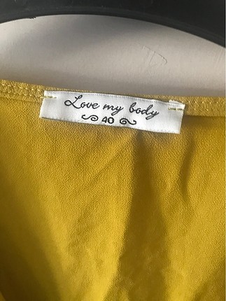 Vintage Love Love My body marka hardal rengi blüz