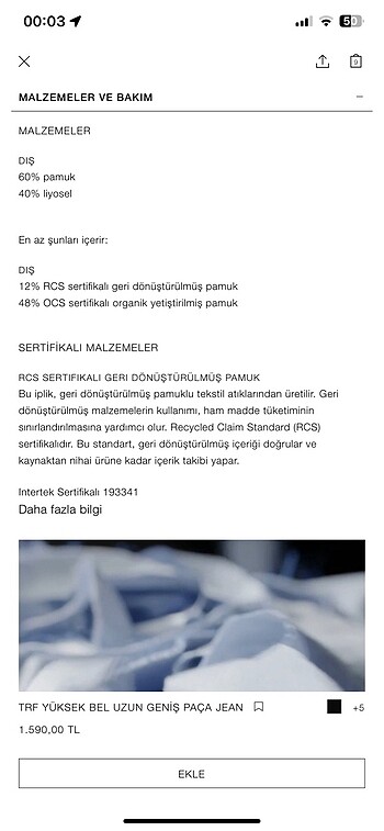 38 Beden siyah Renk Zara yüksek bel uzun geniş paça jean