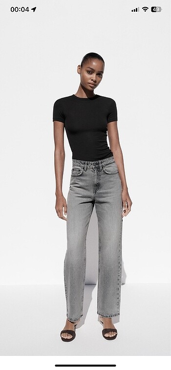 Zara yüksek bel mom jean