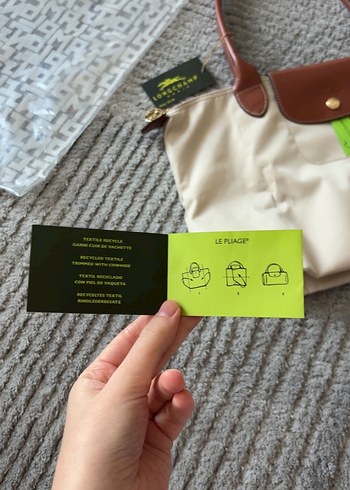 Longchamp m boy krem rengi - Görsel 3