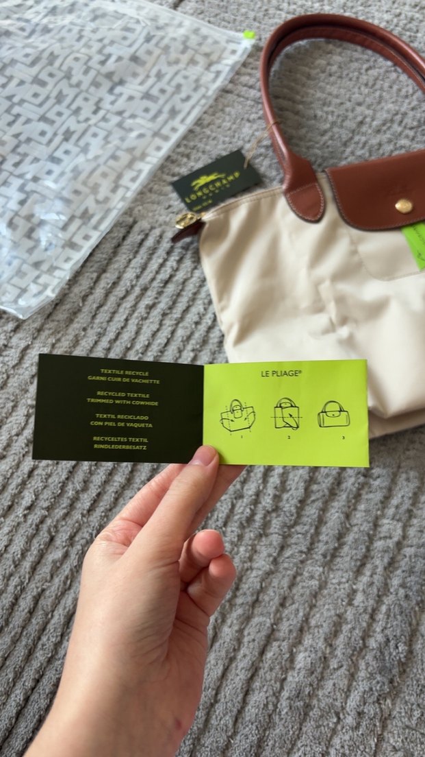 Longchamp m boy krem rengi - Görsel 3