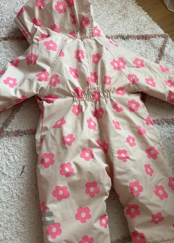 Kürklü Kapüşonlu Pembe Desenli Bebek Tulumu - Görsel 4