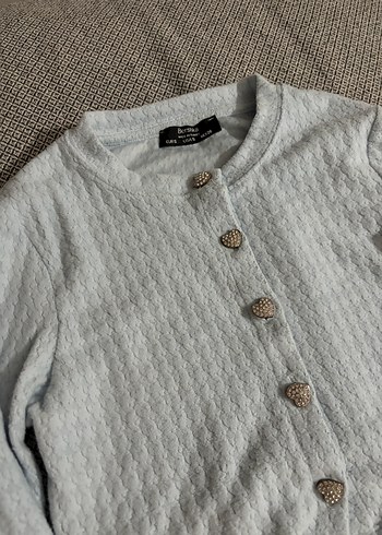 Düğmeli bebek mavisi bershka Hırka - Görsel 3