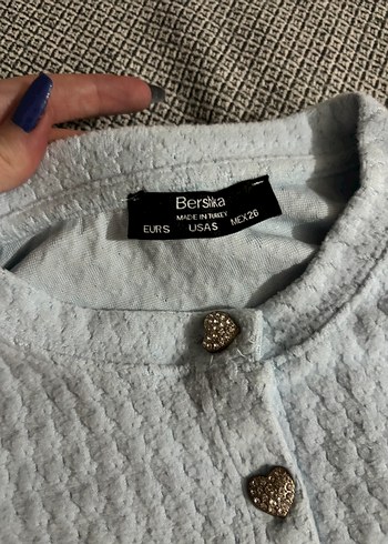 Düğmeli bebek mavisi bershka Hırka - Görsel 5
