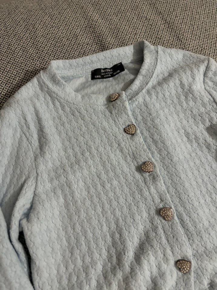 Düğmeli bebek mavisi bershka Hırka - Görsel 3