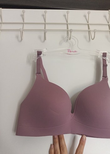 Pastel Pembe Lazer Kesim Sütyen - Görsel 2