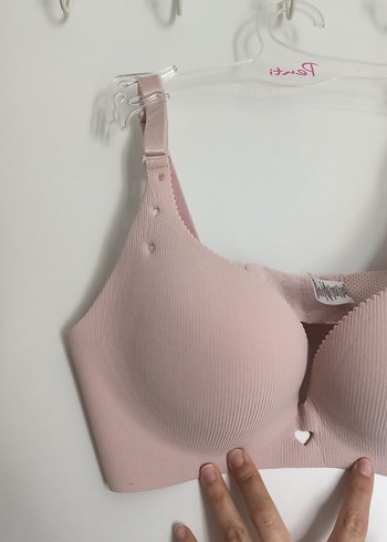 Pastel Pembe Romantik Lazer Kesim Sütyen - Görsel 3