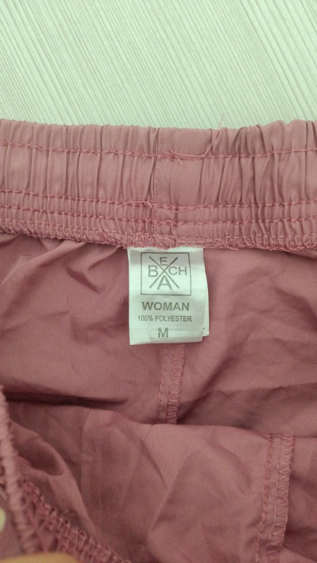 Kadın Pembe Mini Şortlar Elastik Bel - Görsel 3