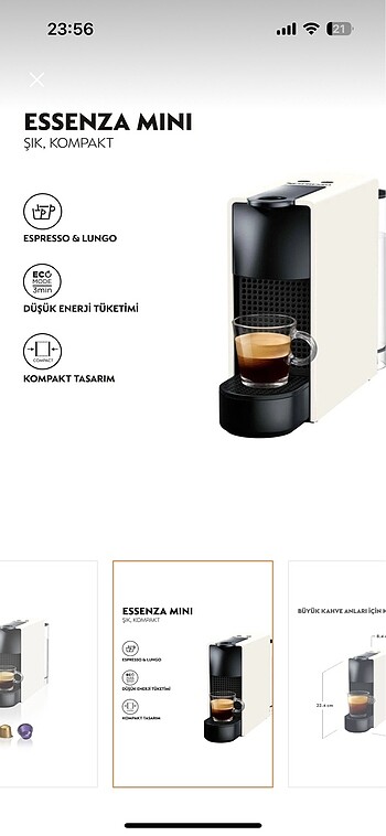 Beden Renk Nespresso Essenza kahve makinesi