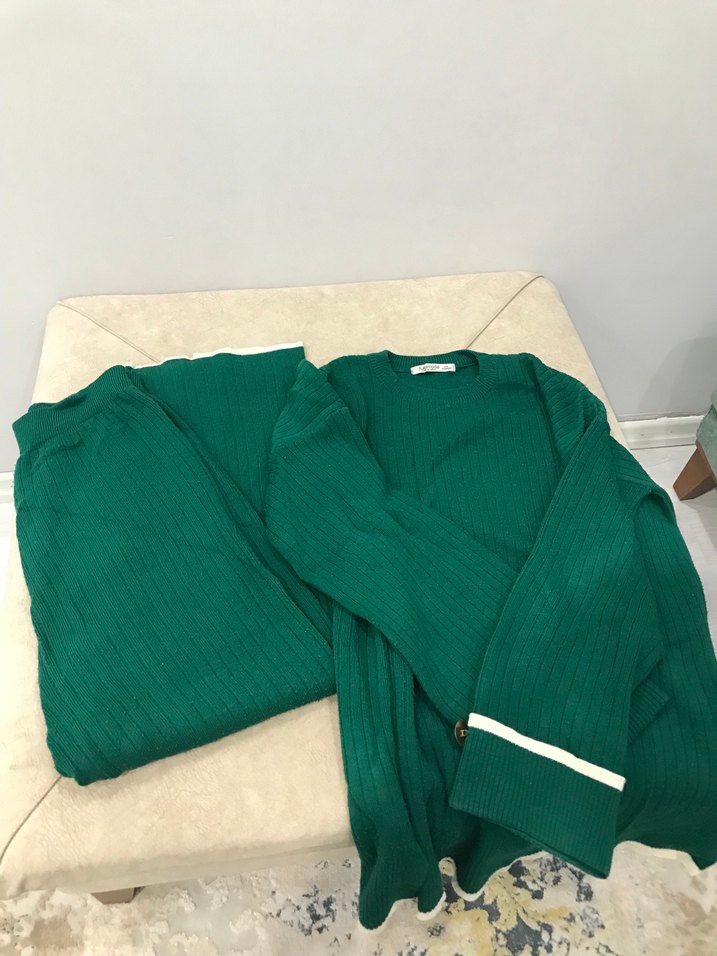 Yeşil Triko Kadın Kazak - Görsel 2