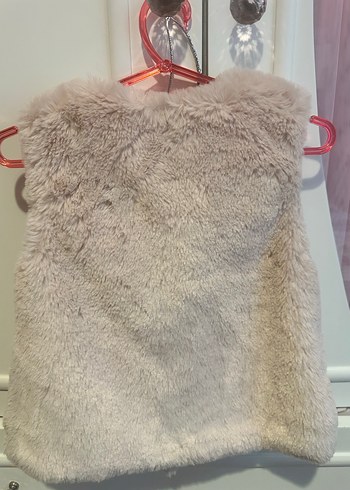 Kız Çocuk Beyaz Kürk Detaylı Yelek - Görsel 2