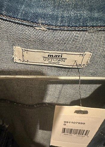 Düğmeli Mavi Kadın Denim Ceket - Görsel 2