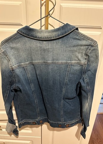 Düğmeli Mavi Kadın Denim Ceket - Görsel 3