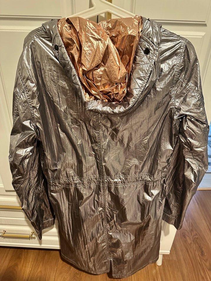 Gri Midi Fermuarlı Kadın Yağmurluk - Görsel 5