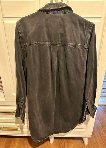 Gri Oversize Denim Ceket - Görsel 3