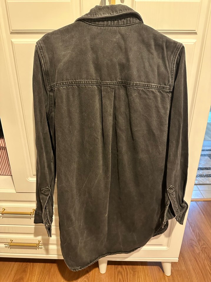 Gri Oversize Denim Ceket - Görsel 3