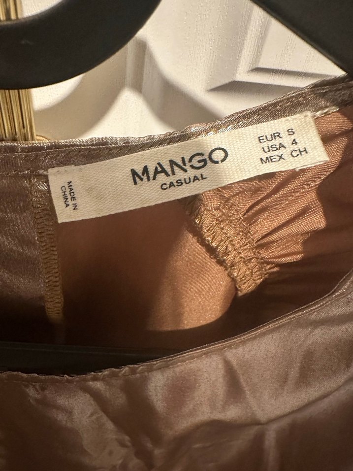 Drapeli Parlak Kahverengi Kadın Bluz - Görsel 2