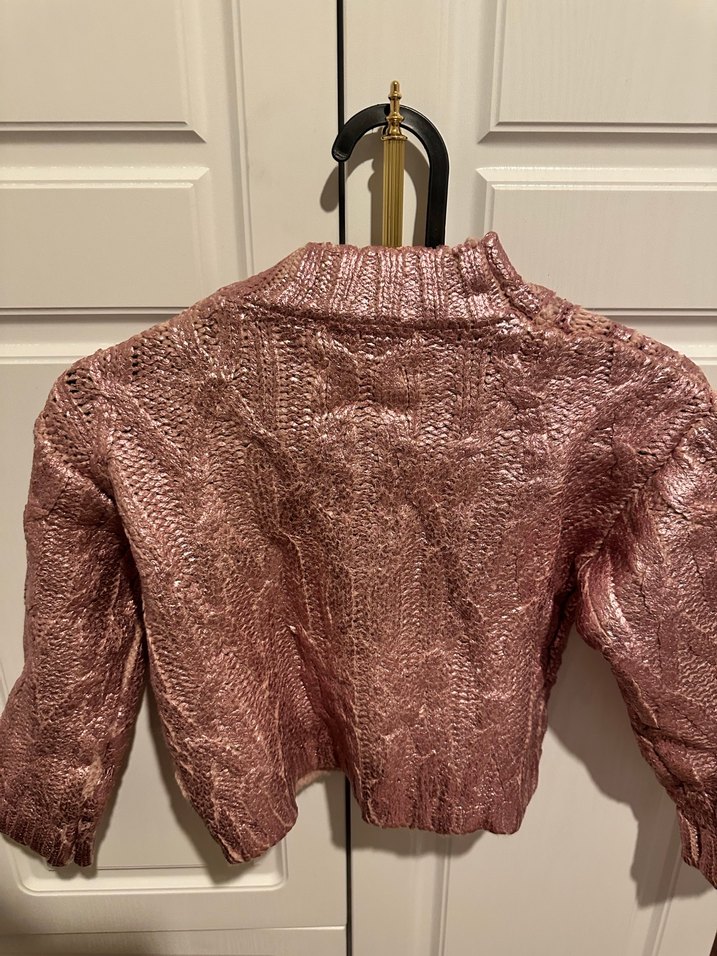 Zara Pembe varaklı Triko Kazak - Görsel 4