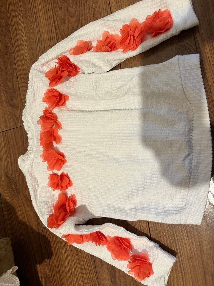 Beyaz Nakışlı Kız Çocuk takım - Görsel 5