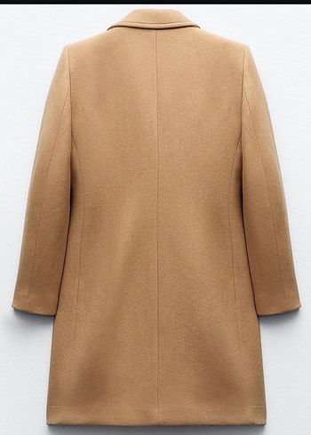 Zara Camel Renkli Çift Düğmeli Kaban - Görsel 6