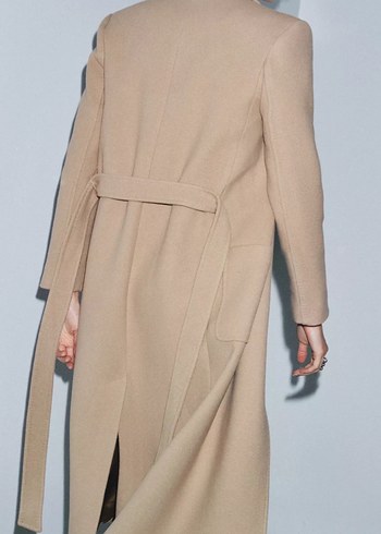 Zara Kemerli yün Kaban - Görsel 3