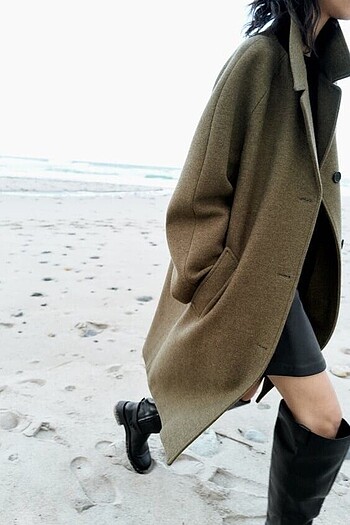 Zara Zara minimalist yün kaban