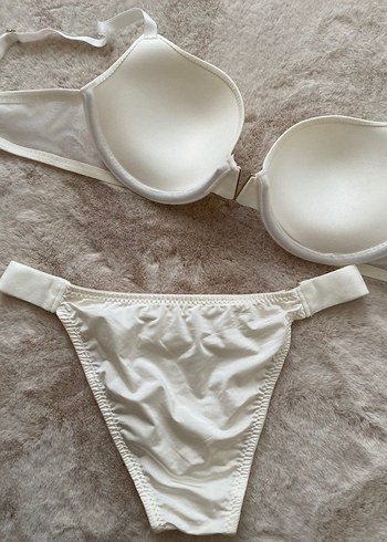 Beyaz Modern Klasik Sütyen ve Külot Takımı - Görsel 2