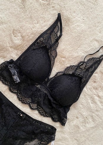 Siyah Dantel Bralet takım - Görsel 3