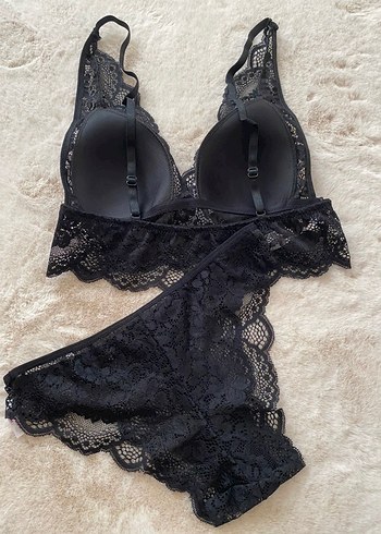 Siyah Dantel Bralet takım - Görsel 2