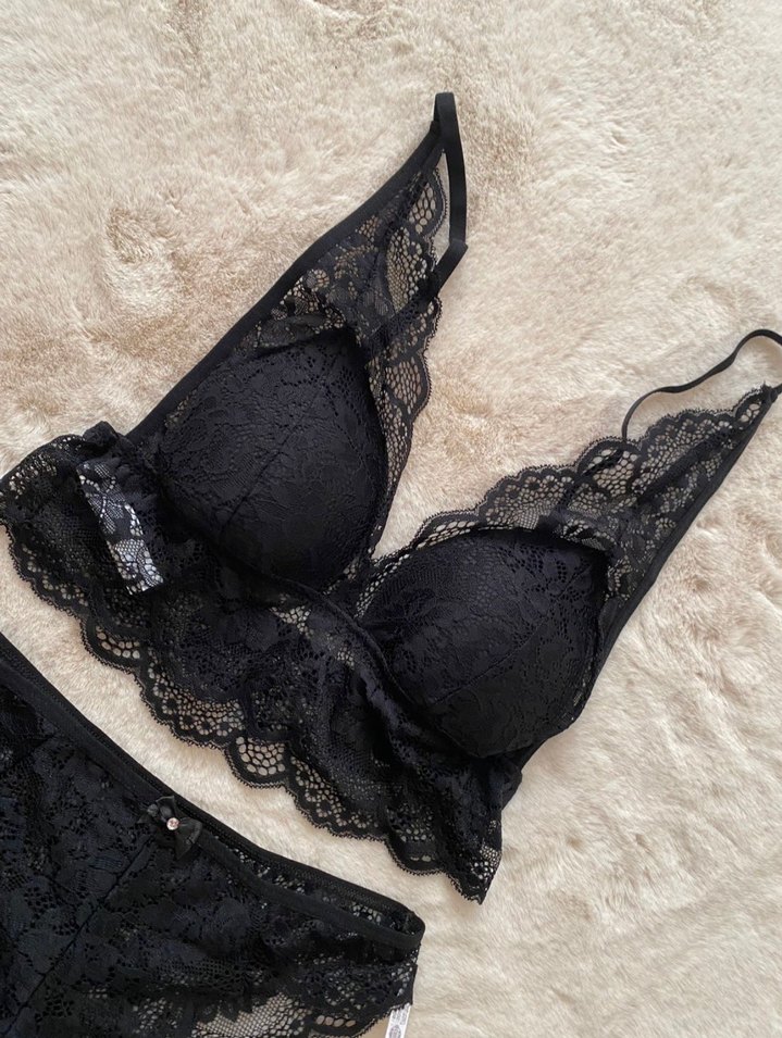 Siyah Dantel Bralet takım - Görsel 3