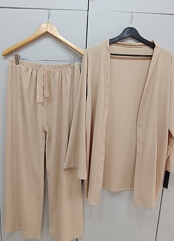 İkili kimono takım bej