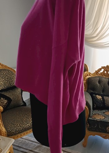 Pembe Salaş Örgü Kadın Kazak - Görsel 3