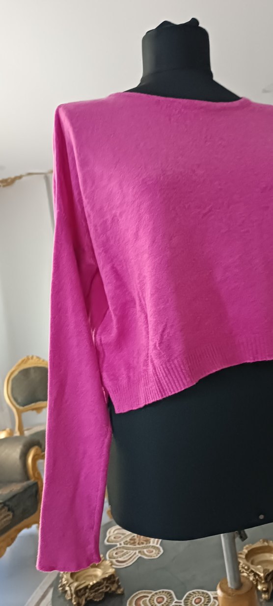 Pembe Salaş Örgü Kadın Kazak - Görsel 2