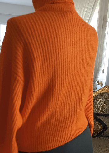 turuncu Balıkçı Yaka Kadın Kazak - Görsel 4