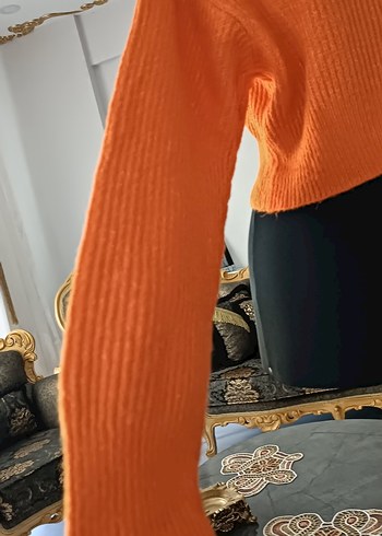 turuncu Balıkçı Yaka Kadın Kazak - Görsel 6