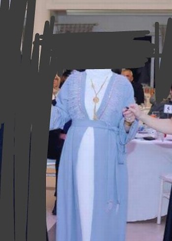 Taşlı uzun abaya - Görsel 3