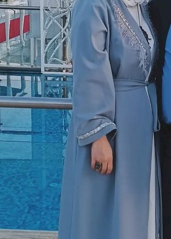 Taşlı uzun abaya - Görsel 2