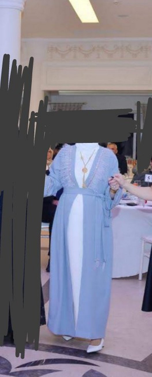 Taşlı uzun abaya - Görsel 3