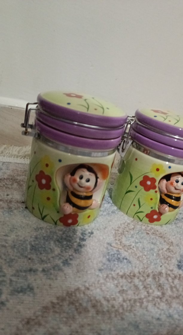 Mor Kapaklı Renkli Mutfak Kavanozları - Görsel 2