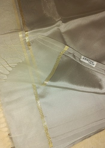 Gri Parlak Kadın Şal - Görsel 3