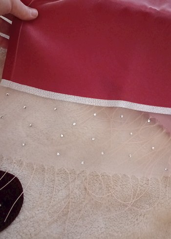 Kırmızı Taş Detaylı Kadın Şal - Görsel 2