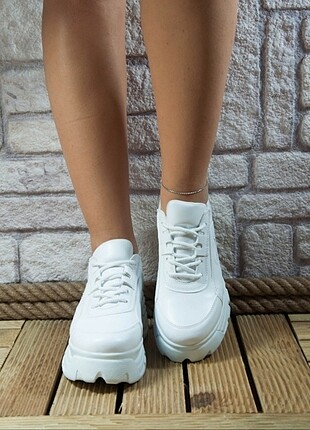 37 Beden Beyaz Sneaker Kadın Spor Ayakkabı 