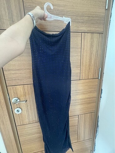 Bershka Bershka Lacivert Taşlı Midi Elbise