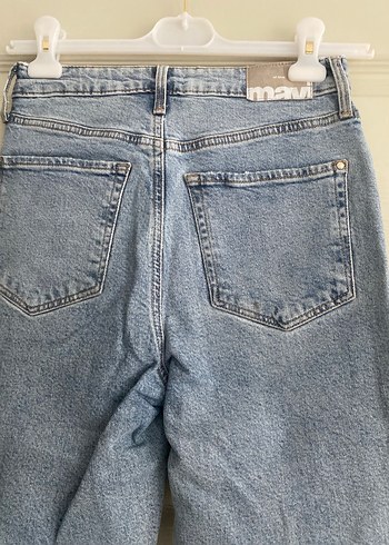 s Beden Kadın Gri Mavi Denim Midi Boy Kot Pantolon