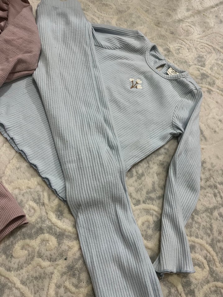 Gri ve Mavi Hamile ve Emzirme Pijama Takımları - Görsel 3