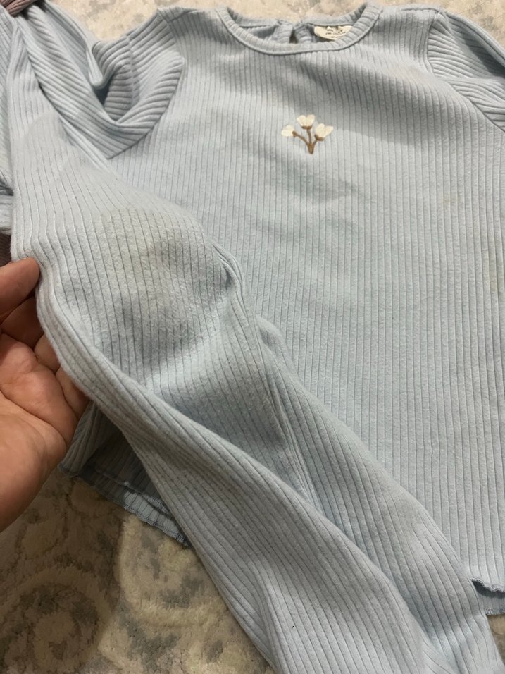 Gri ve Mavi Hamile ve Emzirme Pijama Takımları - Görsel 4