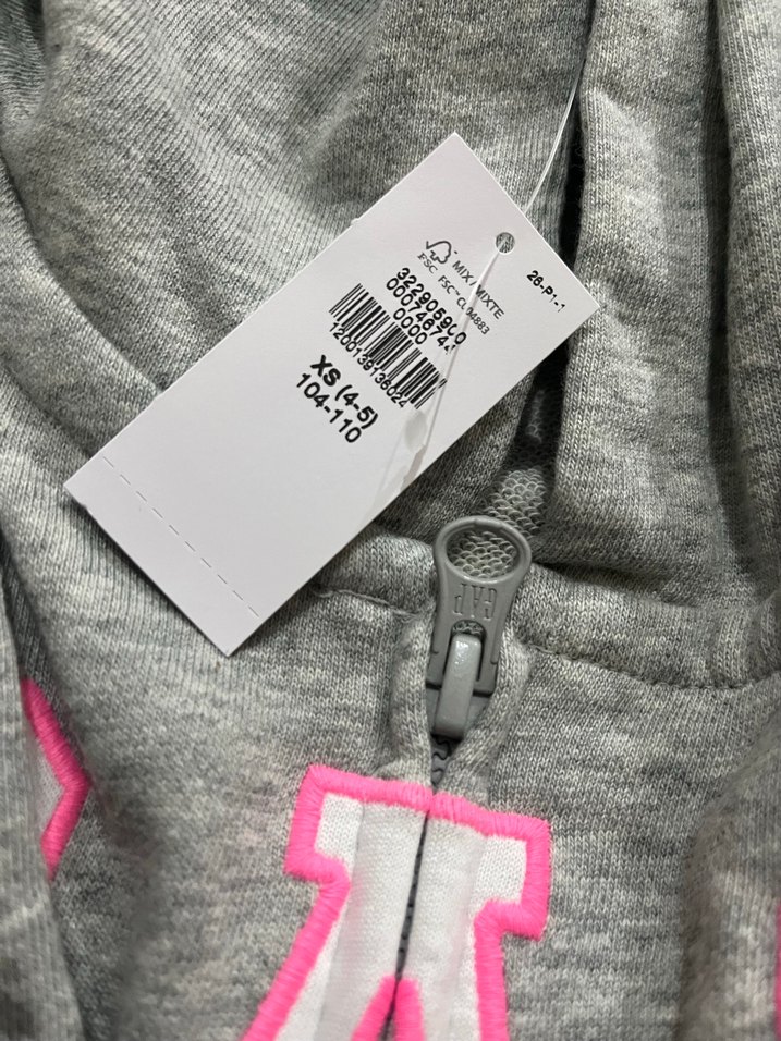 Kız Çocuk Gri Kapüşonlu Fermuarlı Sweatshirt - Görsel 5