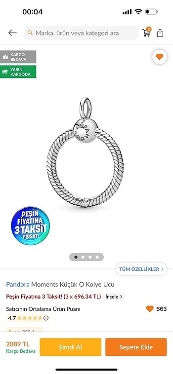 Beden Pandora kolye ve pandora kolye ucu