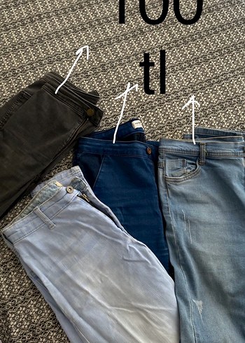 Gri Normal Boy Elastik Kadın Kot Pantolon