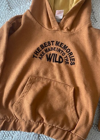 Kapüşonlu Kahverengi Erkek Çocuk Sweatshirt - Görsel 2